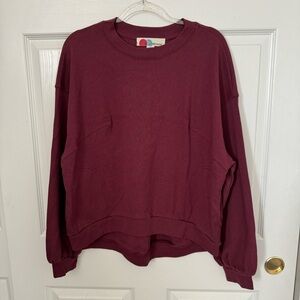 NEW FREE PEOPLE BEACH Hi Low Oversized With Pockets Sweatshirt